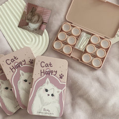 Cat Happy Colored Contact Lens Case