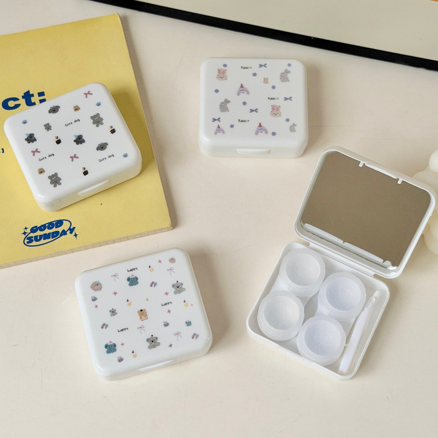 Kawaii Cute Animal Colored Contact Lens Case