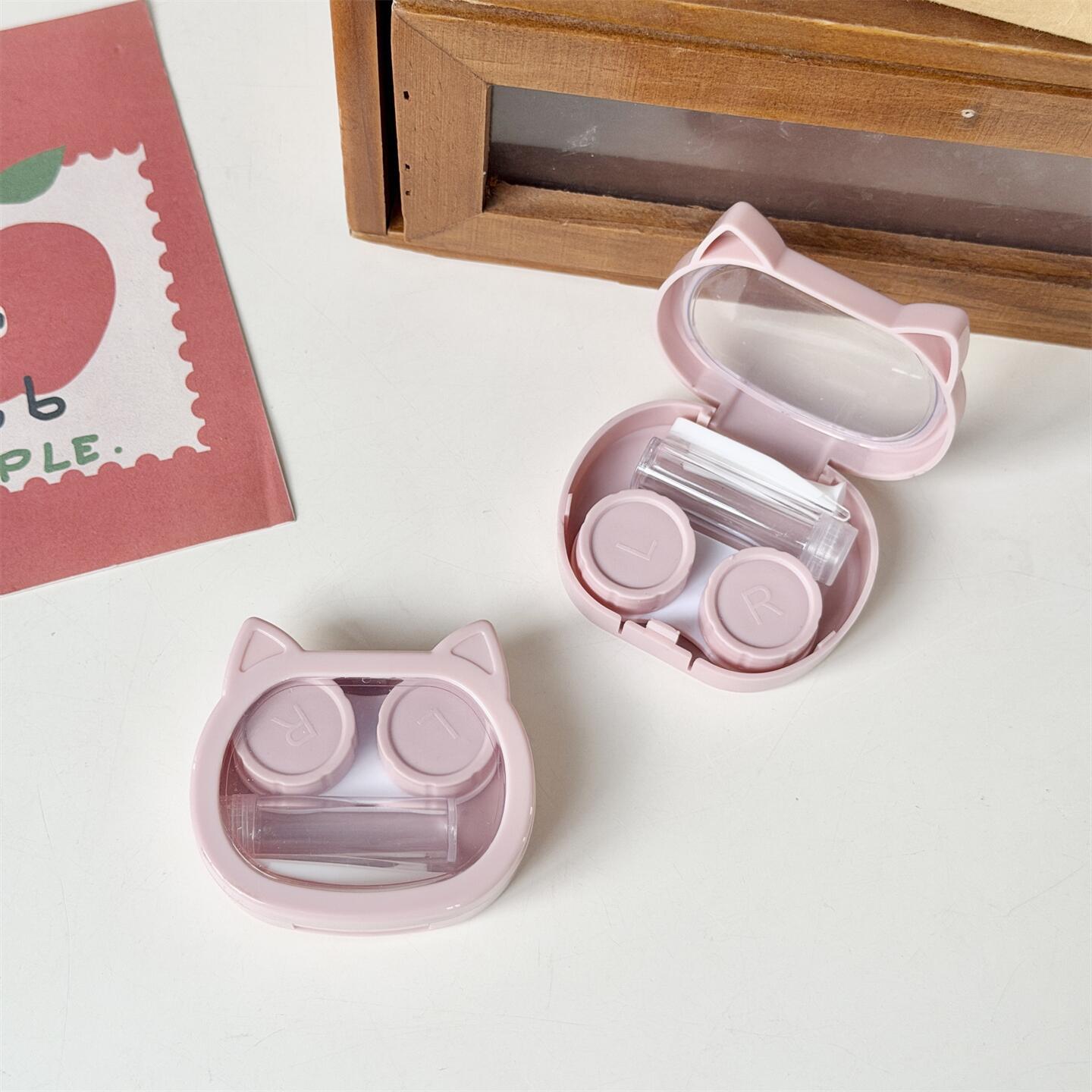 Cute Cat-Ear Colored Contact Lens Case
