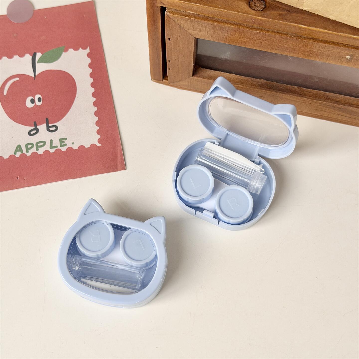 Cute Cat-Ear Colored Contact Lens Case