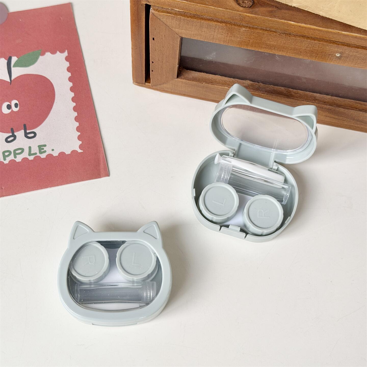 Cute Cat-Ear Colored Contact Lens Case