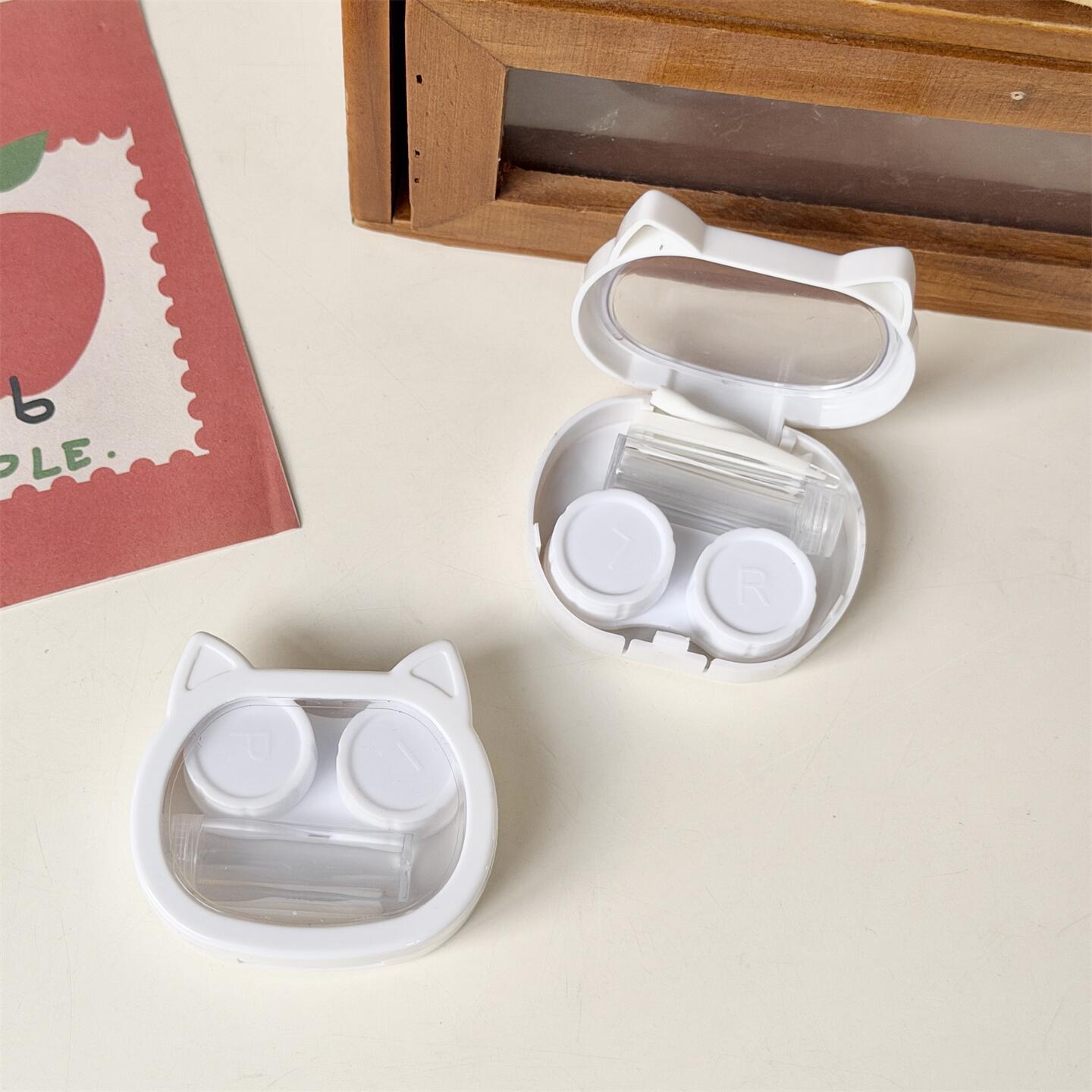 Cute Cat-Ear Colored Contact Lens Case