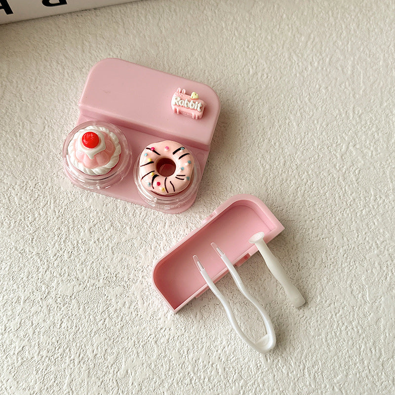 Lovely Pastel-Style Cake Colored Contact Lens Case