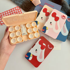 Lop Ear Bow Bunny Colored Contact Lens Case