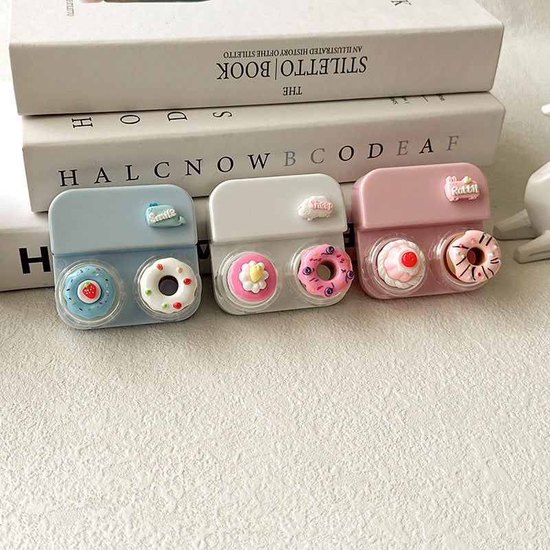 Lovely Pastel-Style Cake Colored Contact Lens Case
