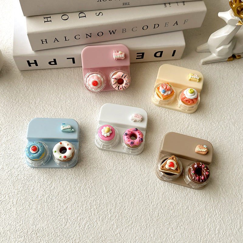 Lovely Pastel-Style Cake Colored Contact Lens Case