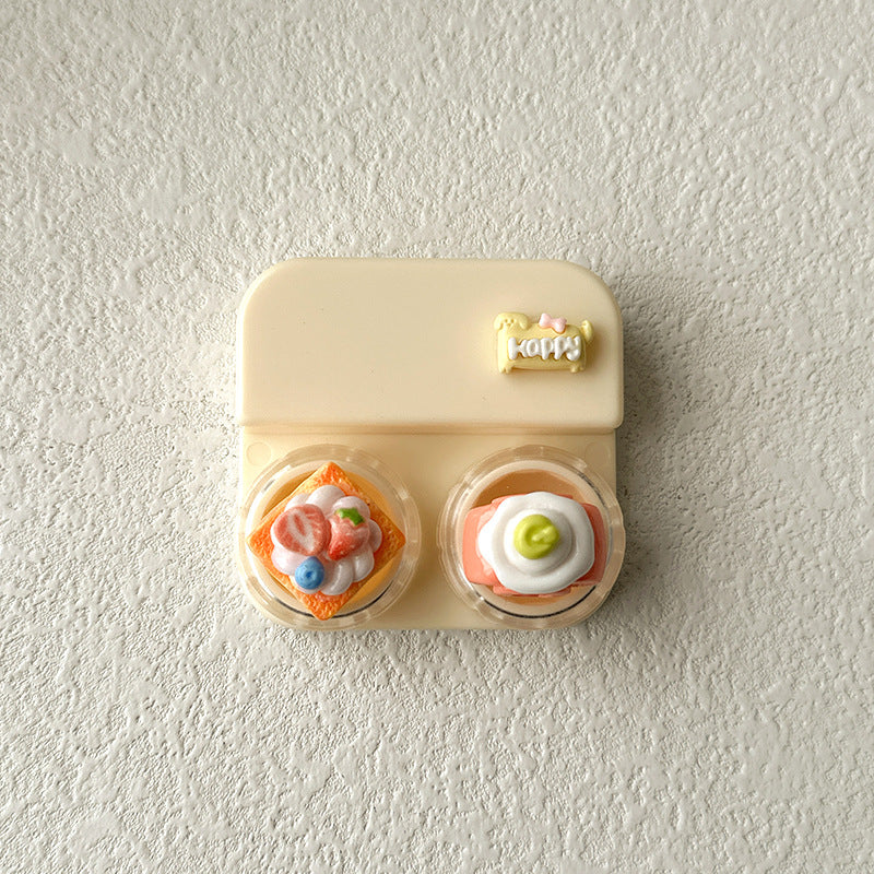 Lovely Pastel-Style Cake Colored Contact Lens Case