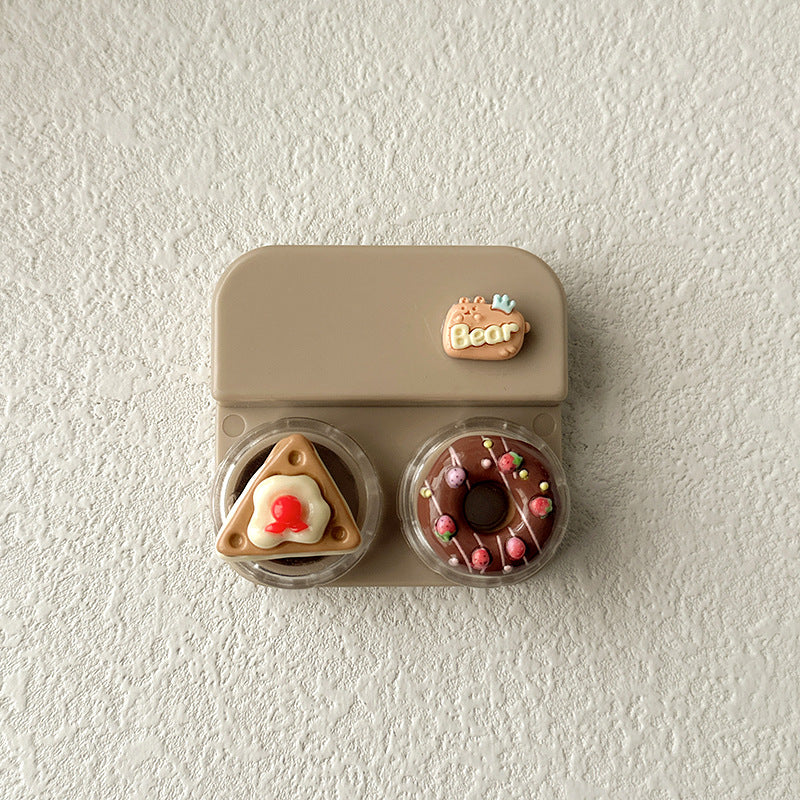 Lovely Pastel-Style Cake Colored Contact Lens Case