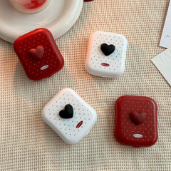 Polka Dot Heart Colored Contact Lens Case