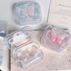 Crystal Gradient Butterfly Colored Contact Lens Case