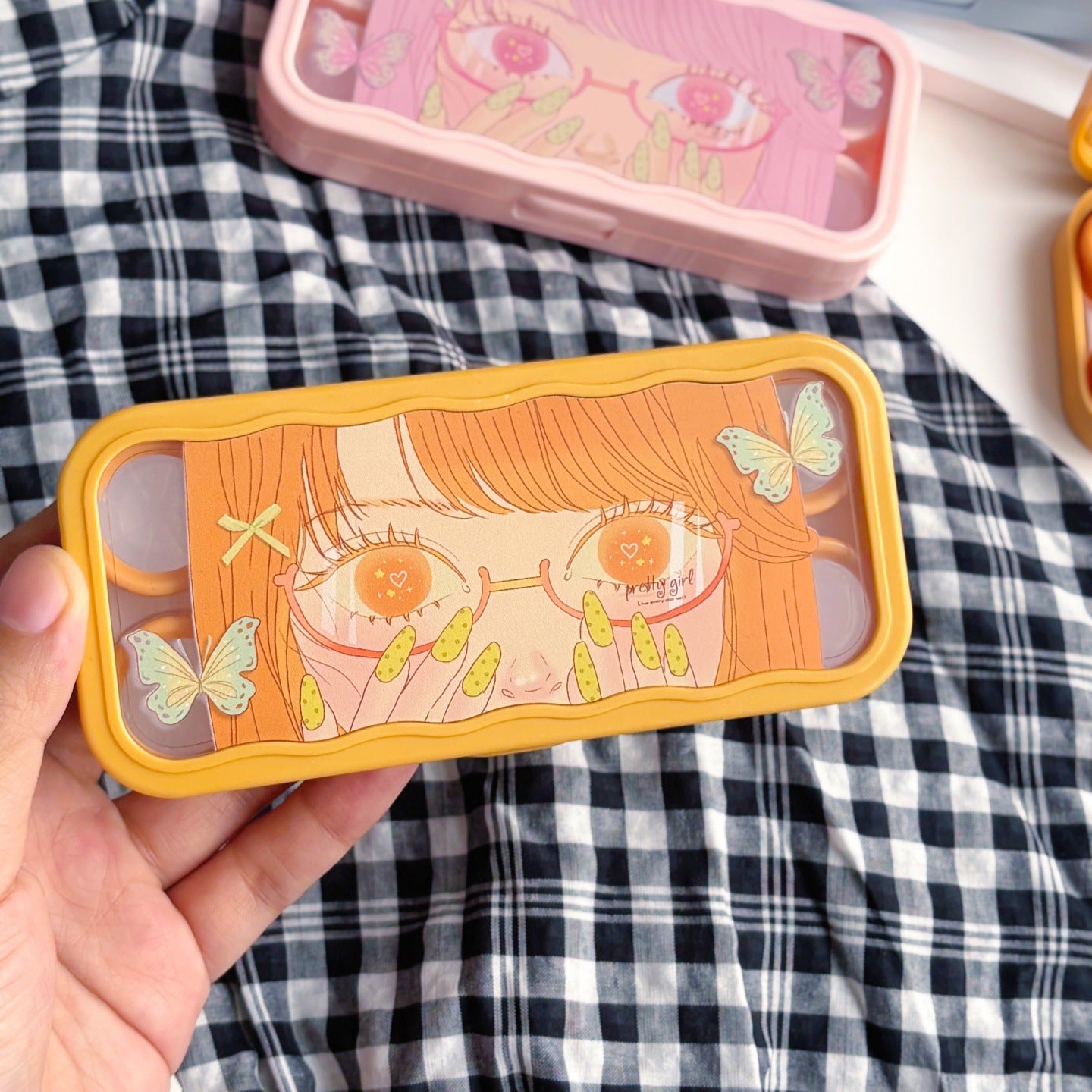 Manga Butterfly Eyes Colored Contact Lens Case