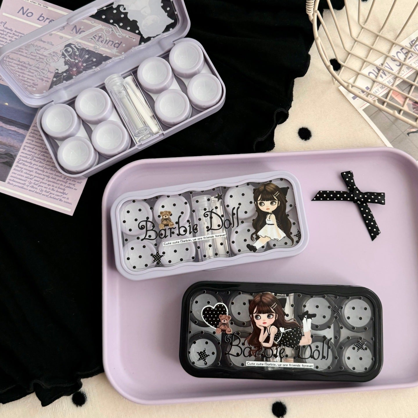 Barbie Doll Colored Contact Lens Case
