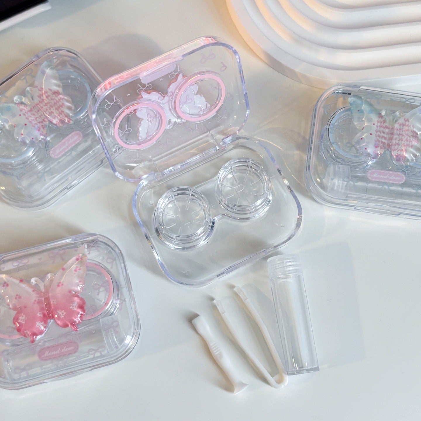 Crystal Gradient Butterfly Colored Contact Lens Case