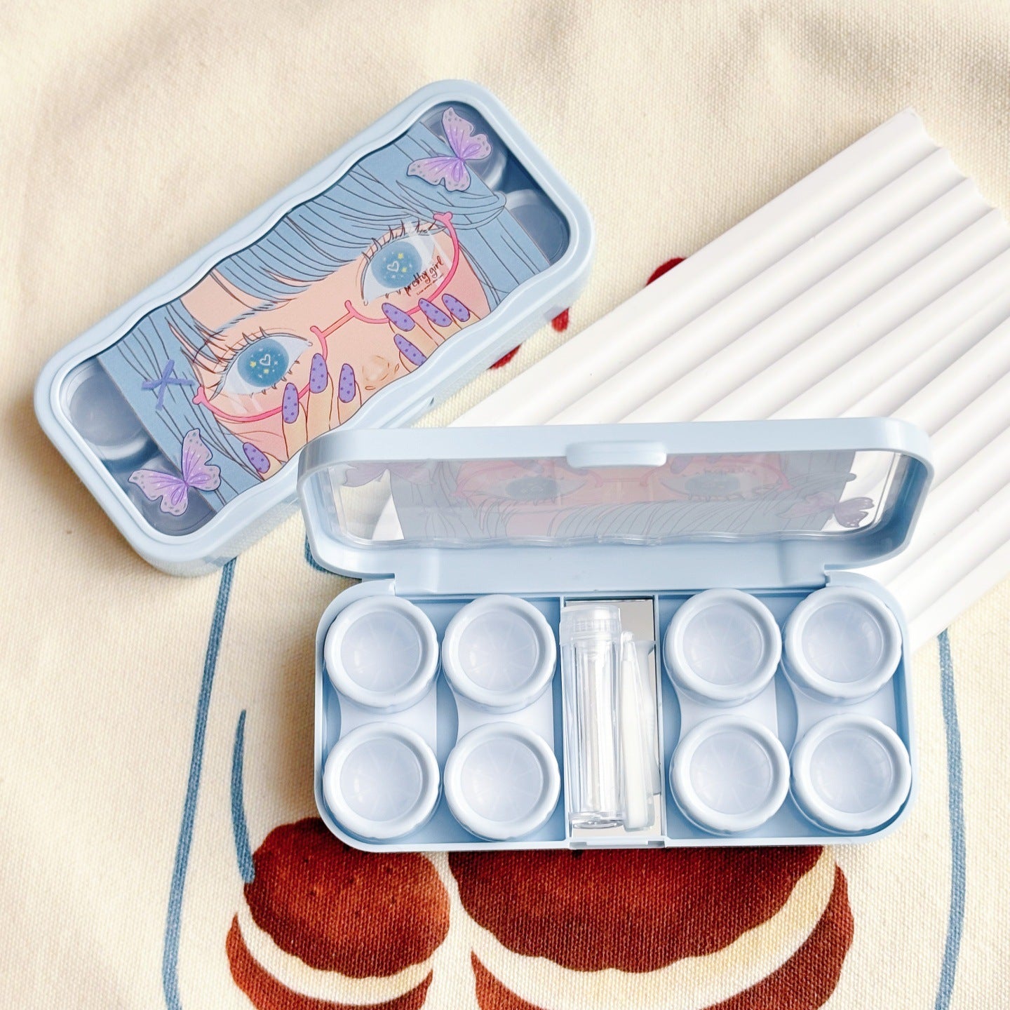 Manga Butterfly Eyes Colored Contact Lens Case