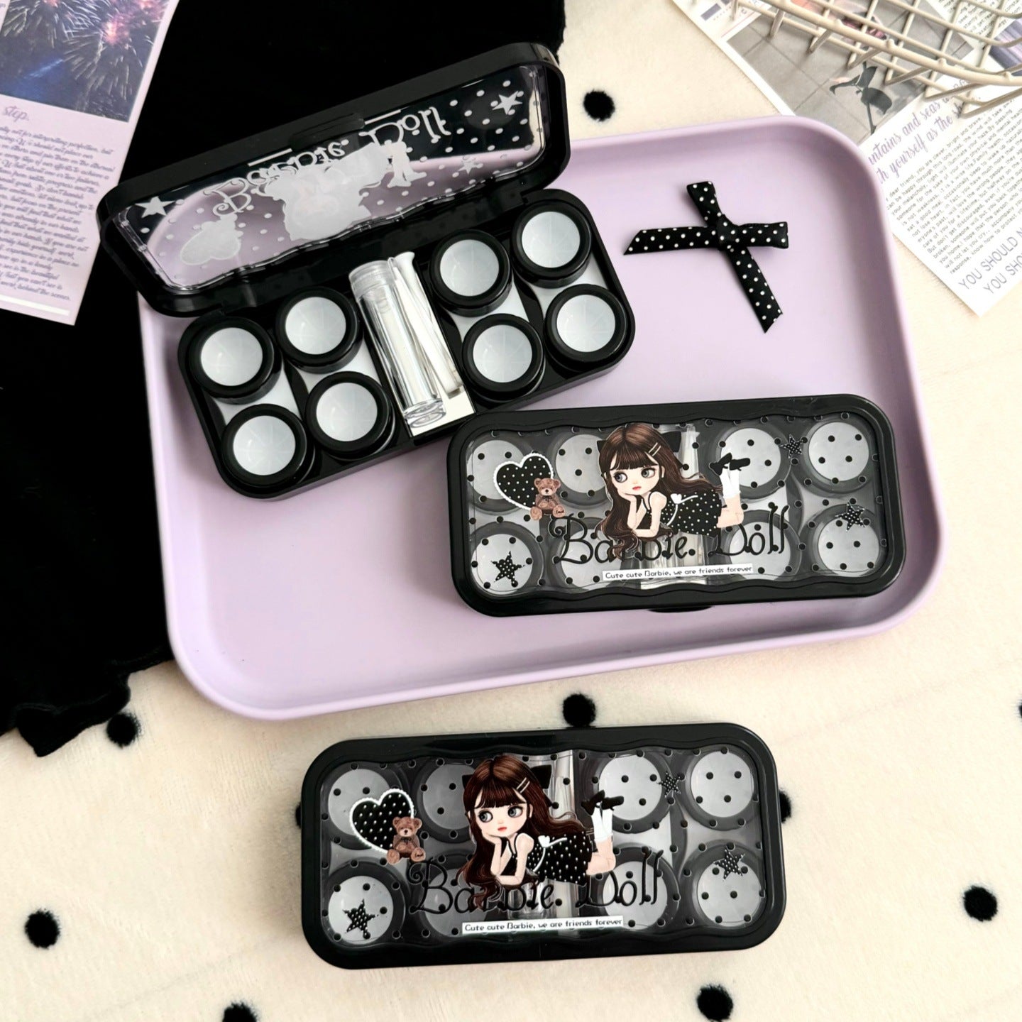 Barbie Doll Colored Contact Lens Case