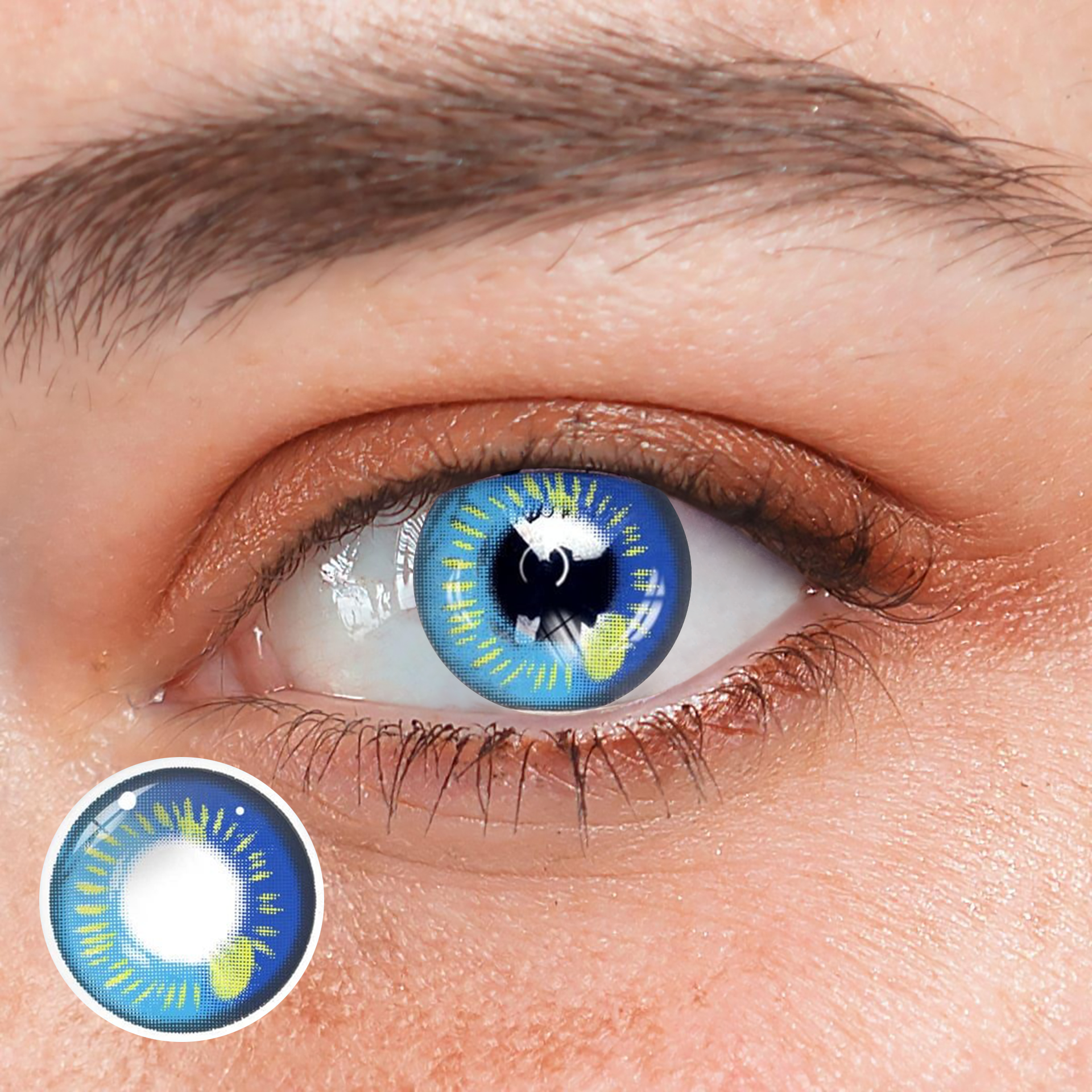 Cosplay Anime Blue Prescription Colored Contact Lenses