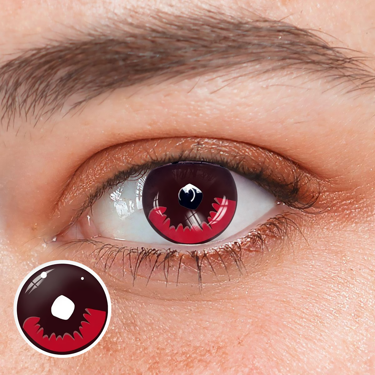 Cosplay KamadoTanjirou Red Colored Contact Lenses