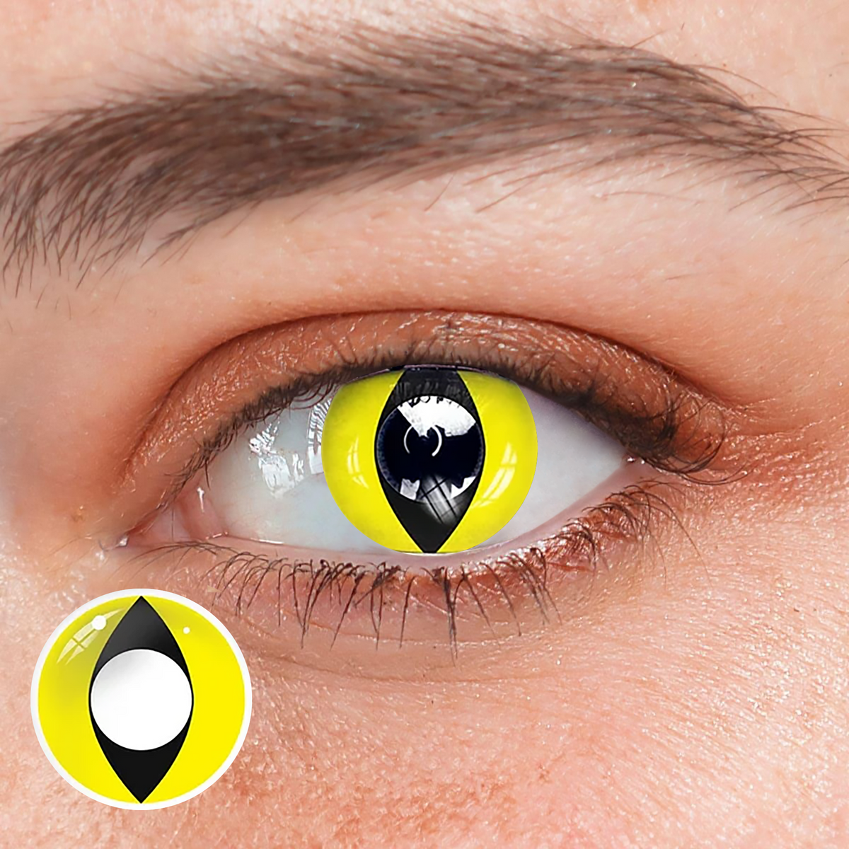 Halloween cat eye yellow Prescription Colored Contact Lenses