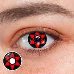 Cosplay NARUTO Uchiha Sasuke Hexagram Shalingan Red Prescription Colored Contact Lenses