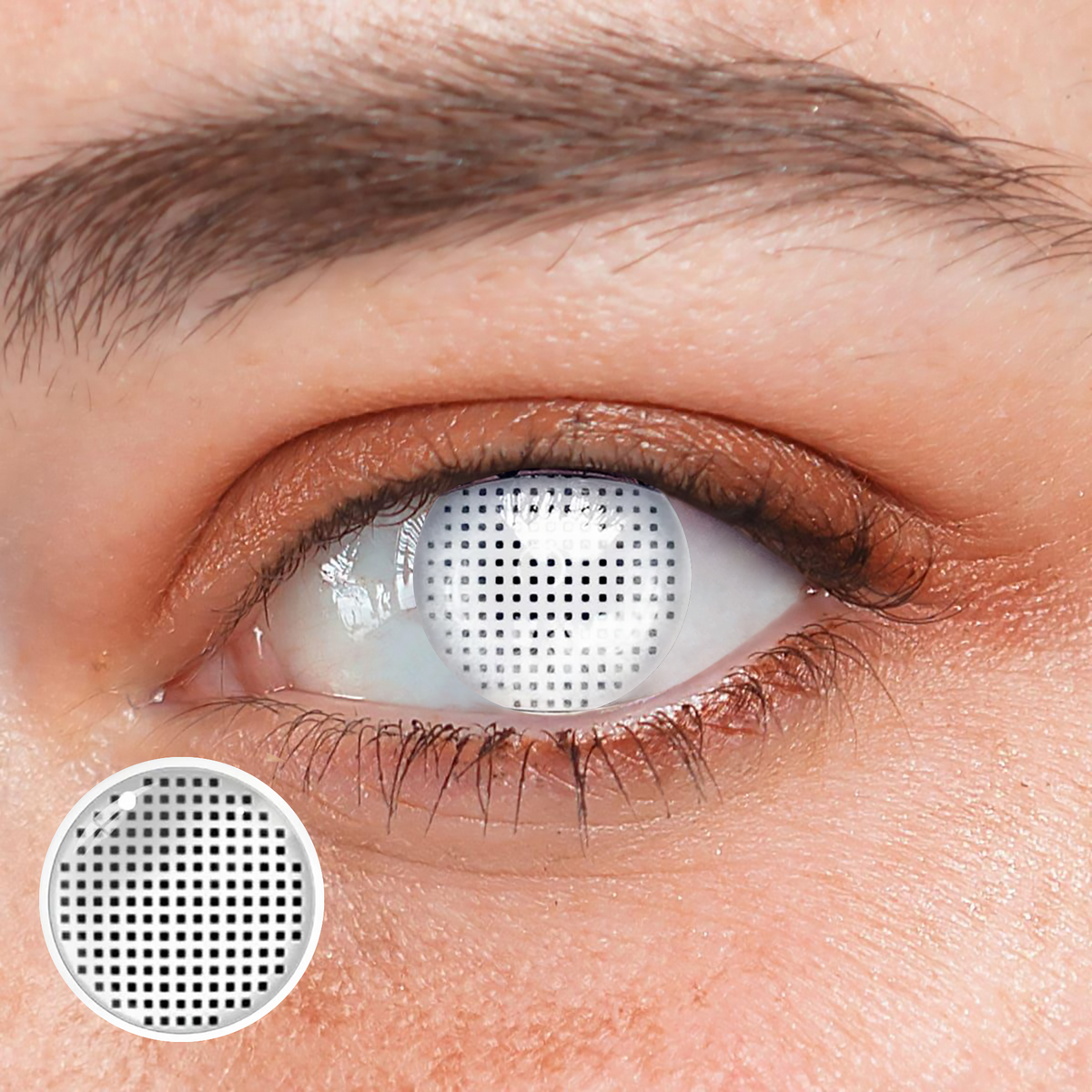 Halloween White Mesh Colored Contact Lenses