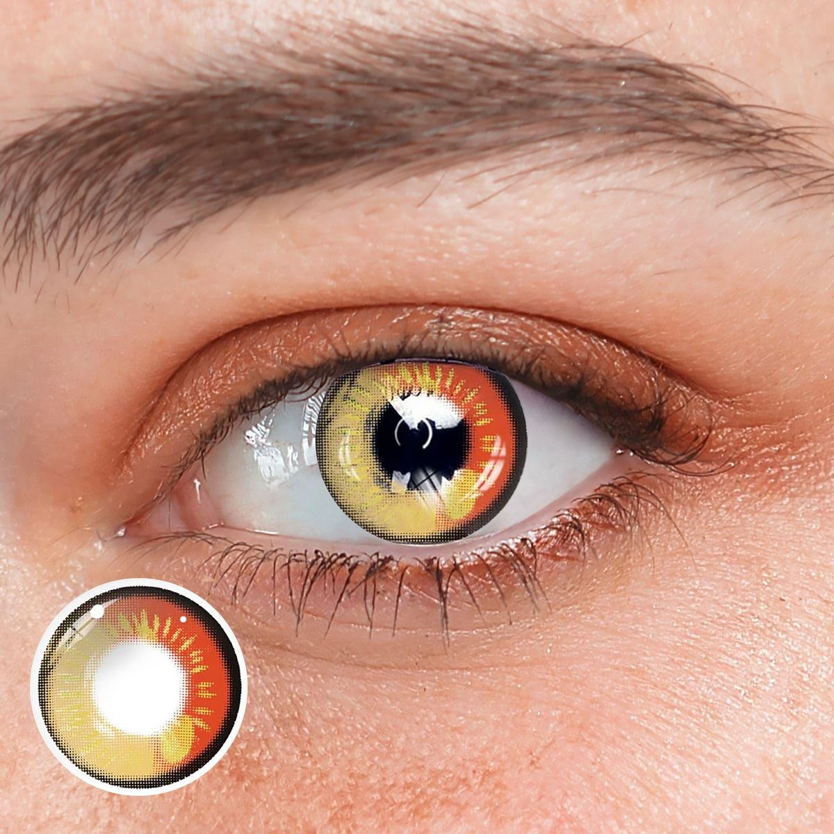 Cosplay Anime red brown Prescription Colored Contact Lenses