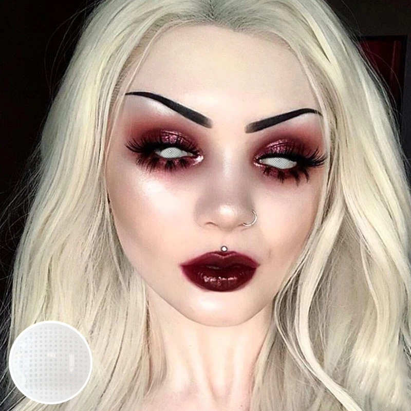 Halloween White Mesh Colored Contact Lenses – BEAUEYE OFFICIAL