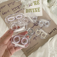 Clear Simple Colored Contact Lens Case