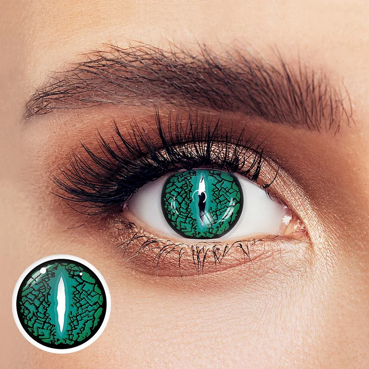 Halloween LizardEye Green Colored Contact Lenses
