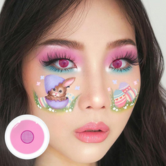 Cosplay Rose Bloom Pink Colored Contact Lenses