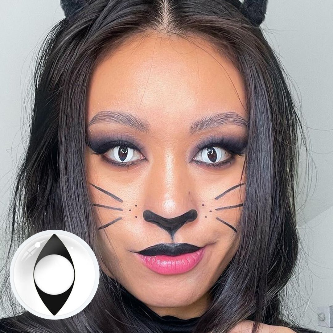 Halloween White Cat Eye Colored Contact Lenses