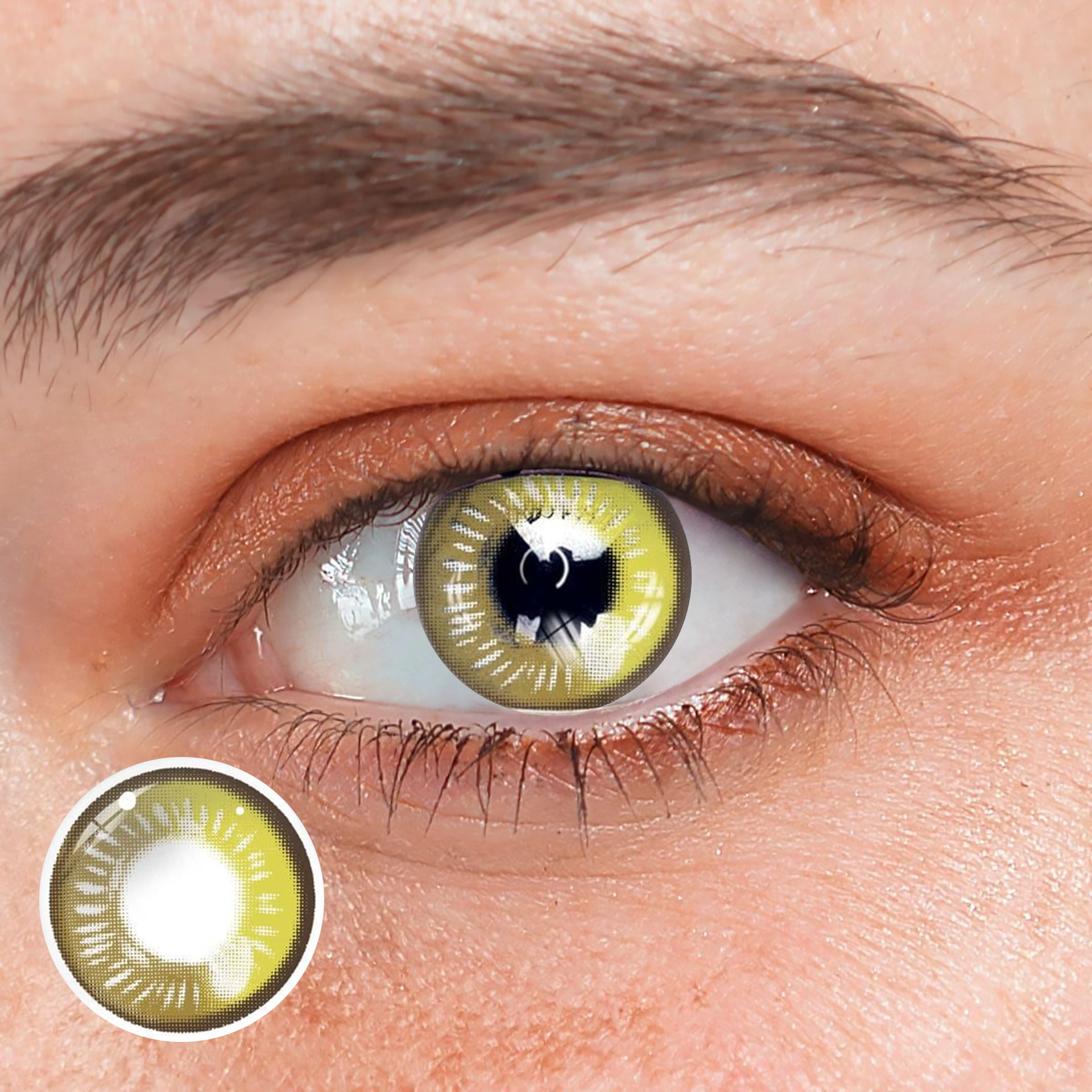 Cosplay Anime Yellow Prescription Colored Contact Lenses