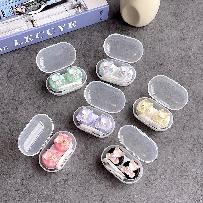 INS Simple Bear Colored Contact Lens Case
