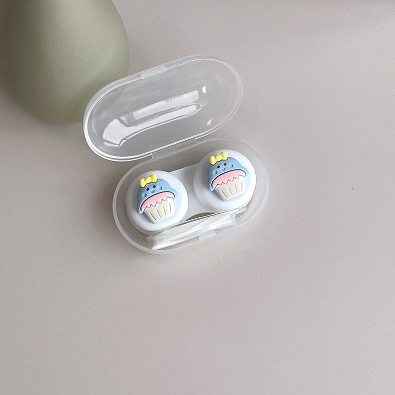 Estuche para lentes de contacto coloreado DIY lindo simple INS