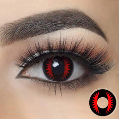 Lentes de contato de cor vermelha Cosplay Cat Eye Lash