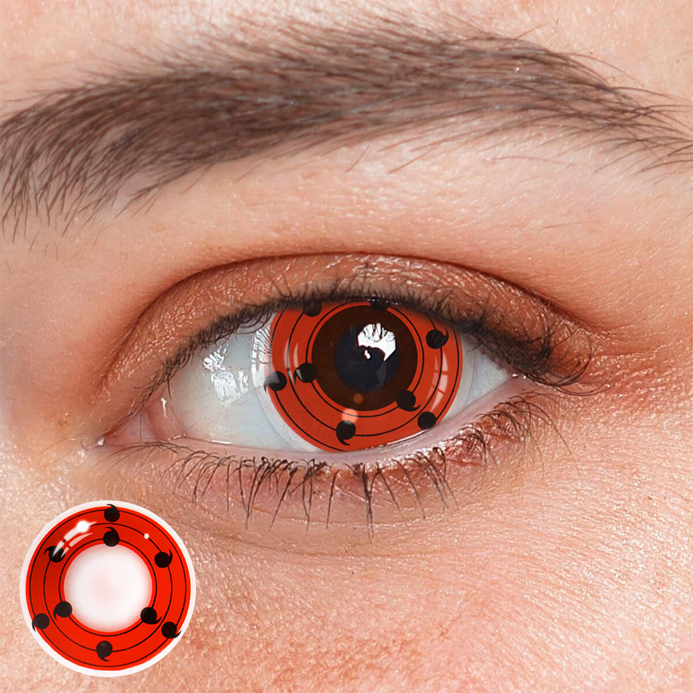 Cosplay NARUTO Innegan Red Prescription Colored Contact Lenses