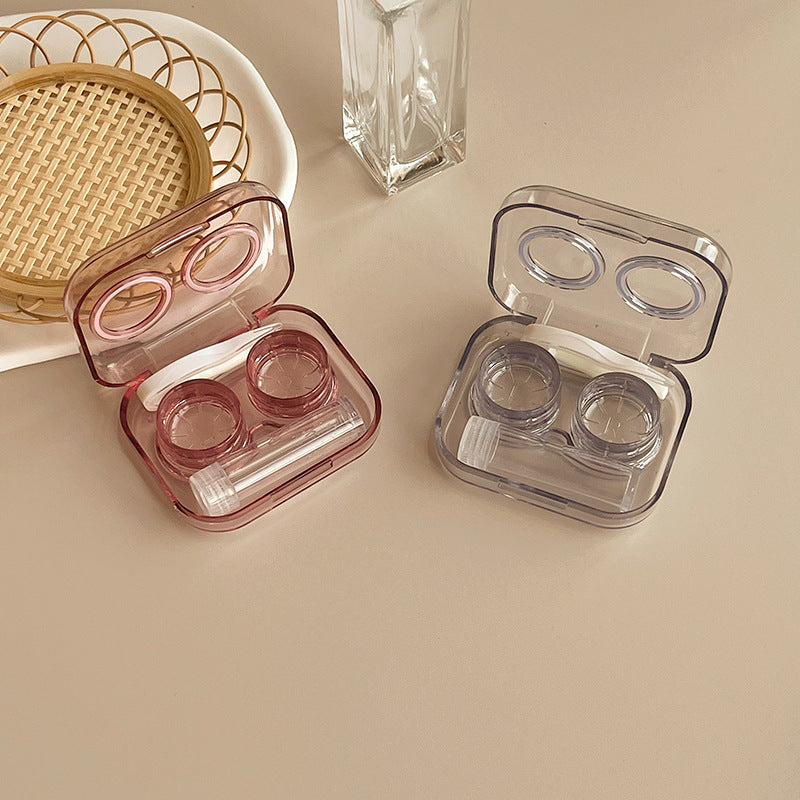 With Bottle Integrated Screw-Free Cap Colored Contact Lens Case