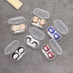 Lovely Girl Head Colored Contact Lens Case