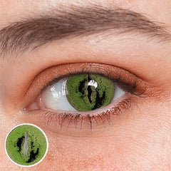 Cosplay Giant Crocodile Green Colored Contact Lenses
