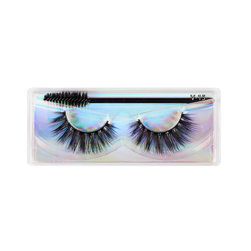 3D Thick False Eyelashes 1 Pair V Series Piece Mink Hair Eyelashes