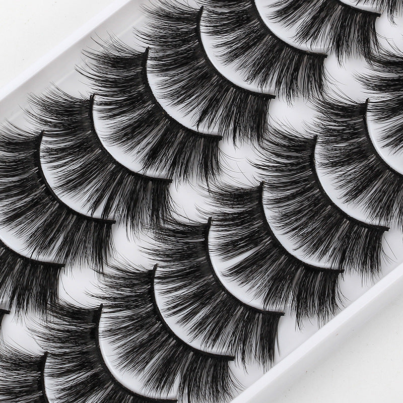 Pestañas de pelo de visón de 10 piezas de ojo de gato europeo y americano 3D