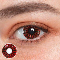 Cosplay SpiderWeb Dark Red Colored Contact Lenses