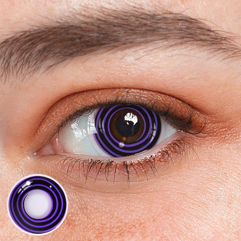 Cosplay Circle Line Black Purple Colored Contact Lenses