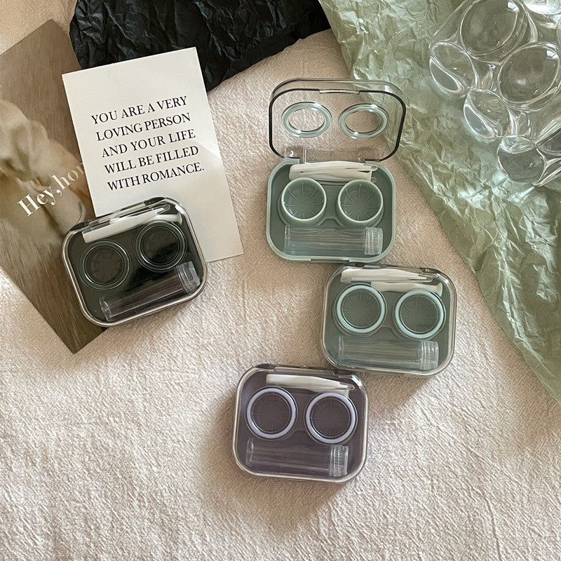 Ins Transparent Mini and Simple Colored Contact Lens Case