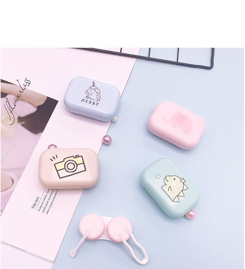 Simple Cartoon Colored Contact Lens Case