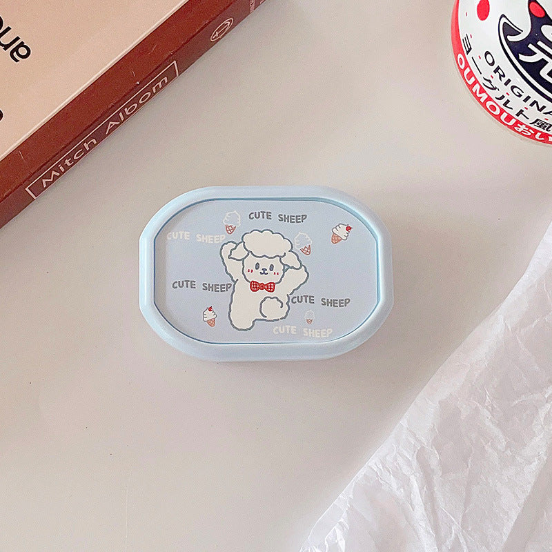 Cute Cartoon with Mirror Colored Contact Lens Case