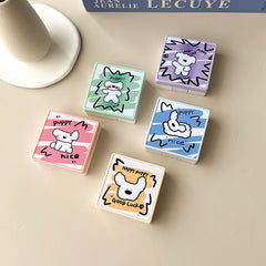 Simple Cartoon Puppy Colored Contact Lens Case