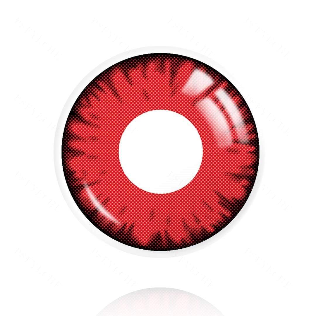 Cosplay Lucifer's Eye Rote farbige Kontaktlinsen mit Sehstärke