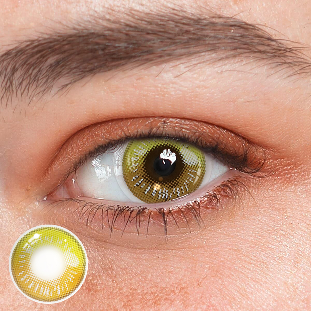Lentillas de contacto de color amarillas graduadas de anime para cosplay