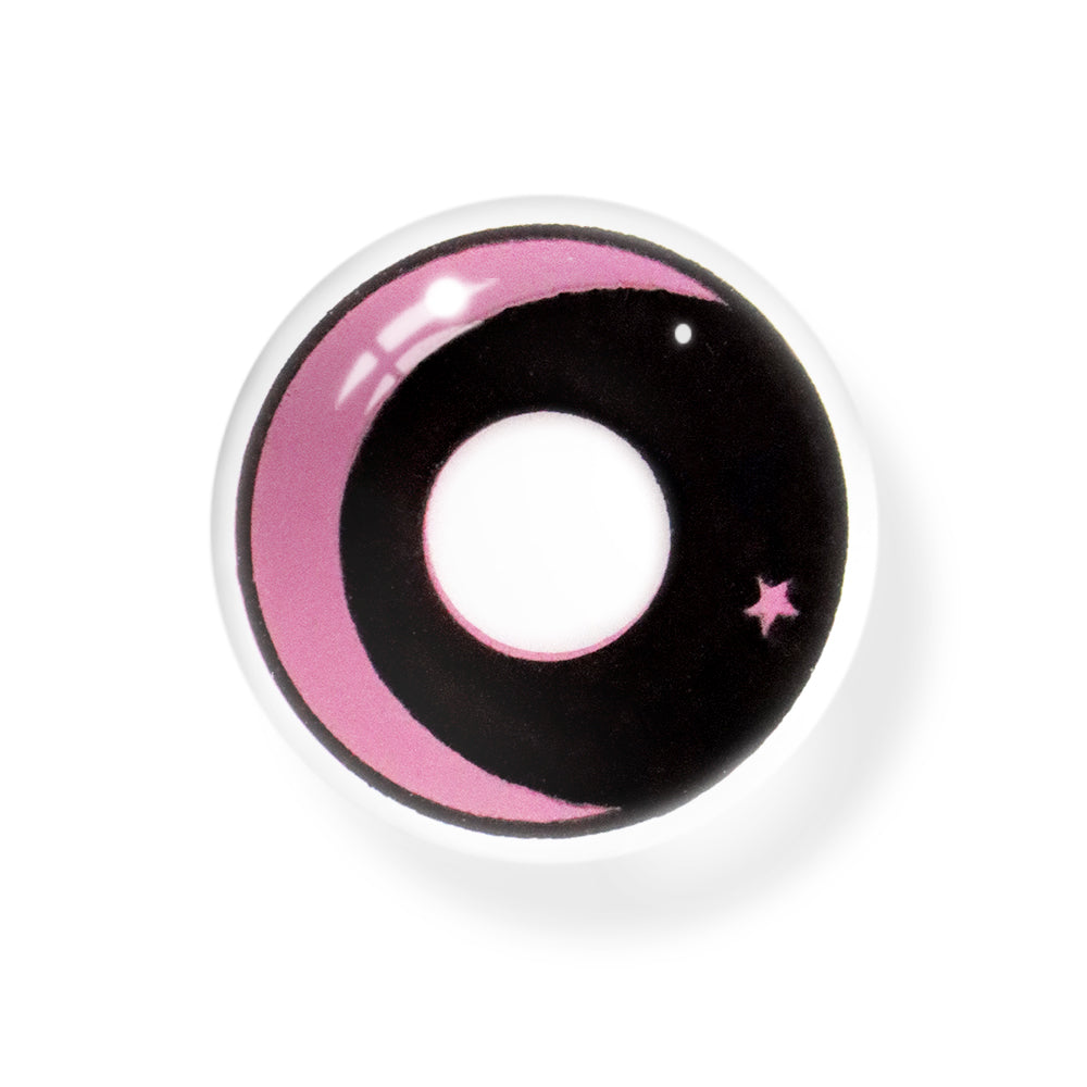 Halloween Moon Star Pink Colored Contact Lenses