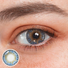 New 3-Tone Sky Blue Prescription Colored Contact Lenses